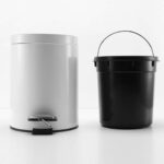 4-SOGA 4X 12L Foot Pedal Stainless Steel Rubbish Recycling Garbage Waste Trash Bin Round White