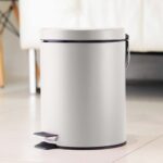 7-SOGA 4X 12L Foot Pedal Stainless Steel Rubbish Recycling Garbage Waste Trash Bin Round White