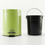 4-SOGA 2X 7L Foot Pedal Stainless Steel Rubbish Recycling Garbage Waste Trash Bin Round Green
