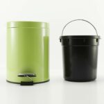 4-SOGA 4X 7L Foot Pedal Stainless Steel Rubbish Recycling Garbage Waste Trash Bin Round Green