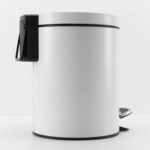 3-SOGA 2X 7L Foot Pedal Stainless Steel Rubbish Recycling Garbage Waste Trash Bin Round White