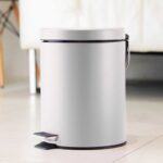 7-SOGA 2X 7L Foot Pedal Stainless Steel Rubbish Recycling Garbage Waste Trash Bin Round White