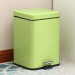 8-SOGA Foot Pedal Stainless Steel Rubbish Recycling Garbage Waste Trash Bin Square 12L Green