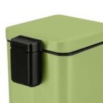 4-SOGA 4X 12L Foot Pedal Stainless Steel Rubbish Recycling Garbage Waste Trash Bin Square Green