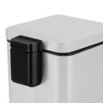 4-SOGA 2X 12L Foot Pedal Stainless Steel Rubbish Recycling Garbage Waste Trash Bin Square White