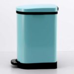 3-SOGA 2X 10L Foot Pedal Stainless Steel Rubbish Recycling Garbage Waste Trash Bin U Blue