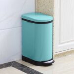6-SOGA 2X 10L Foot Pedal Stainless Steel Rubbish Recycling Garbage Waste Trash Bin U Blue