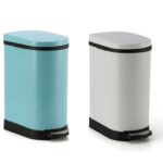 7-SOGA 2X 10L Foot Pedal Stainless Steel Rubbish Recycling Garbage Waste Trash Bin U Blue