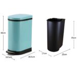4-SOGA 4X 10L Foot Pedal Stainless Steel Rubbish Recycling Garbage Waste Trash Bin U Blue