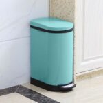 6-SOGA 4X 10L Foot Pedal Stainless Steel Rubbish Recycling Garbage Waste Trash Bin U Blue