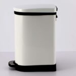 3-SOGA Foot Pedal Stainless Steel Rubbish Recycling Garbage Waste Trash Bin 10L U White