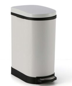 1-SOGA Foot Pedal Stainless Steel Rubbish Recycling Garbage Waste Trash Bin 10L U White
