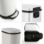 5-SOGA Foot Pedal Stainless Steel Rubbish Recycling Garbage Waste Trash Bin 10L U White