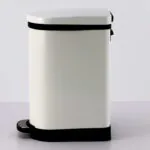3-SOGA 2X 10L Foot Pedal Stainless Steel Rubbish Recycling Garbage Waste Trash Bin U White