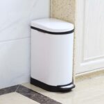 6-SOGA 4X 10L Foot Pedal Stainless Steel Rubbish Recycling Garbage Waste Trash Bin U White