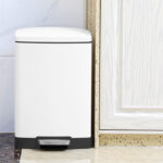 4-SOGA 2X Foot Pedal Stainless Steel Rubbish Recycling Garbage Waste Trash Bin Rectangular Shape 12L White