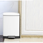 7-SOGA 2X Foot Pedal Stainless Steel Rubbish Recycling Garbage Waste Trash Bin Rectangular Shape 12L White