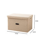 6-SOGA Beige Small Foldable Canvas Storage Box Cube Clothes Basket Organiser Home Decorative Box