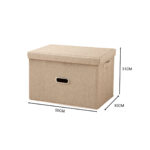 6-SOGA Beige Super Large Foldable Canvas Storage Box Cube Clothes Basket Organiser Home Decorative Box