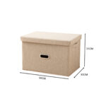 6-SOGA 2X Beige Super Large Foldable Canvas Storage Box Cube Clothes Basket Organiser Home Decorative Box