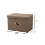 6-SOGA Coffee Small Foldable Canvas Storage Box Cube Clothes Basket Organiser Home Decorative Box