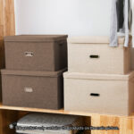 5-SOGA 2X Coffee Super Large Foldable Canvas Storage Box Cube Clothes Basket Organiser Home Decorative Box