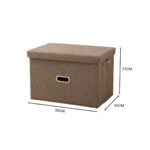 6-SOGA 2X Coffee Super Large Foldable Canvas Storage Box Cube Clothes Basket Organiser Home Decorative Box