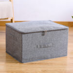 3-SOGA Grey Large Portable Double Zipper Storage Box Moisture Proof Clothes Basket Foldable Home Organiser