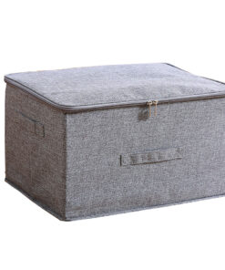 1-SOGA Grey Large Portable Double Zipper Storage Box Moisture Proof Clothes Basket Foldable Home Organiser