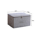 6-SOGA Grey Large Portable Double Zipper Storage Box Moisture Proof Clothes Basket Foldable Home Organiser