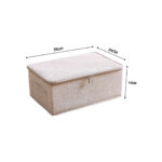 6-SOGA Beige Small Portable Double Zipper Storage Box Moisture Proof Clothes Basket Foldable Home Organiser