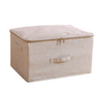 1-SOGA Beige Large Portable Double Zipper Storage Box Moisture Proof Clothes Basket Foldable Home Organiser