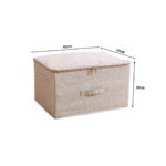 6-SOGA 2X Beige Large Portable Double Zipper Storage Box Moisture Proof Clothes Basket Foldable Home Organiser