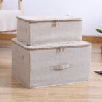 7-SOGA 2X Beige Large Portable Double Zipper Storage Box Moisture Proof Clothes Basket Foldable Home Organiser