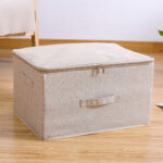 8-SOGA 2X Beige Large Portable Double Zipper Storage Box Moisture Proof Clothes Basket Foldable Home Organiser