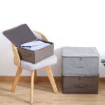 3-SOGA Coffee Small Portable Double Zipper Storage Box Moisture Proof Clothes Basket Foldable Home Organiser