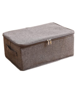 1-SOGA Coffee Small Portable Double Zipper Storage Box Moisture Proof Clothes Basket Foldable Home Organiser