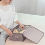 4-SOGA Coffee Small Portable Double Zipper Storage Box Moisture Proof Clothes Basket Foldable Home Organiser