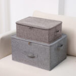 8-SOGA Coffee Small Portable Double Zipper Storage Box Moisture Proof Clothes Basket Foldable Home Organiser