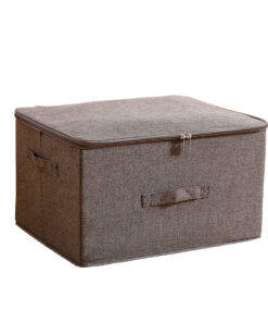 1-SOGA Coffee Large Portable Double Zipper Storage Box Moisture Proof Clothes Basket Foldable Home Organiser