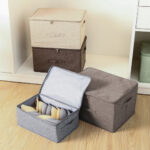 3-SOGA 2X Coffee Large Portable Double Zipper Storage Box Moisture Proof Clothes Basket Foldable Home Organiser