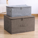 4-SOGA 2X Coffee Large Portable Double Zipper Storage Box Moisture Proof Clothes Basket Foldable Home Organiser