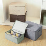 3-SOGA Green Small Portable Double Zipper Storage Box Moisture Proof Clothes Basket Foldable Home Organiser