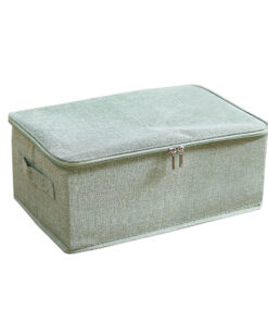 1-SOGA Green Small Portable Double Zipper Storage Box Moisture Proof Clothes Basket Foldable Home Organiser