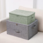 5-SOGA Green Small Portable Double Zipper Storage Box Moisture Proof Clothes Basket Foldable Home Organiser