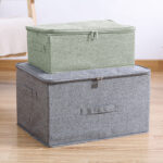 7-SOGA 2X Green Small Portable Double Zipper Storage Box Moisture Proof Clothes Basket Foldable Home Organiser