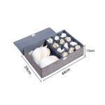 6-SOGA Grey Flip Top Underwear Storage Box Foldable Wardrobe Partition Drawer Home Organiser