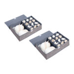 1-SOGA 2X Grey Flip Top Underwear Storage Box Foldable Wardrobe Partition Drawer Home Organiser