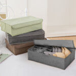 5-SOGA 2X Grey Flip Top Underwear Storage Box Foldable Wardrobe Partition Drawer Home Organiser
