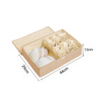 6-SOGA 2X Beige Flip Top Underwear Storage Box Foldable Wardrobe Partition Drawer Home Organiser